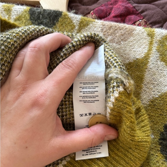 Women's Rita Row Pomo Cardigan - Olive and Cream - Picture 5 of 5